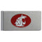 NCAA - Washington St. Cougars Brushed Metal Money Clip-Wallets & Checkbook Covers,Money Clips,Brushed Money Clips,College Brushed Money Clips-JadeMoghul Inc.