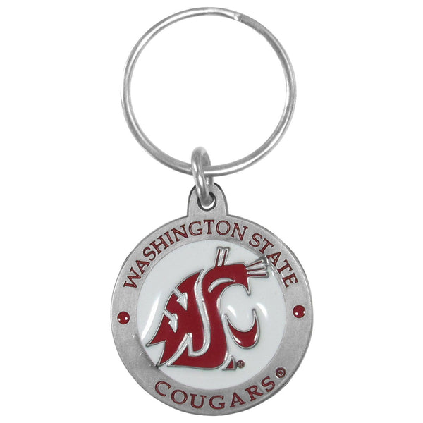 NCAA - Washington St. Cougars Carved Metal Key Chain-Key Chains,Scultped Metal Key Chains,College Scultped Metal Key Chains-JadeMoghul Inc.