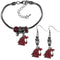 NCAA - Washington St. Cougars Euro Bead Earrings and Bracelet Set-Jewelry & Accessories,College Jewelry,Washington St. Cougars Jewelry-JadeMoghul Inc.