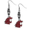 NCAA - Washington St. Cougars Euro Bead Earrings-Jewelry & Accessories,Earrings,Euro Bead Earrings,College Euro Bead Earrings-JadeMoghul Inc.