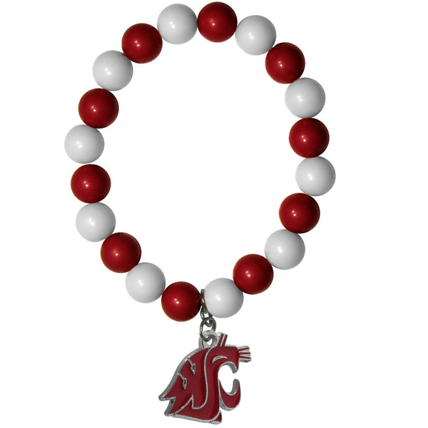 NCAA - Washington St. Cougars Fan Bead Bracelet-Jewelry & Accessories,Bracelets,Fan Bead Bracelets,College Fan Bead Bracelets-JadeMoghul Inc.