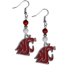 NCAA - Washington St. Cougars Fan Bead Dangle Earrings-Jewelry & Accessories,Earrings,Fan Bead Earrings,College Fan Bead Earrings-JadeMoghul Inc.
