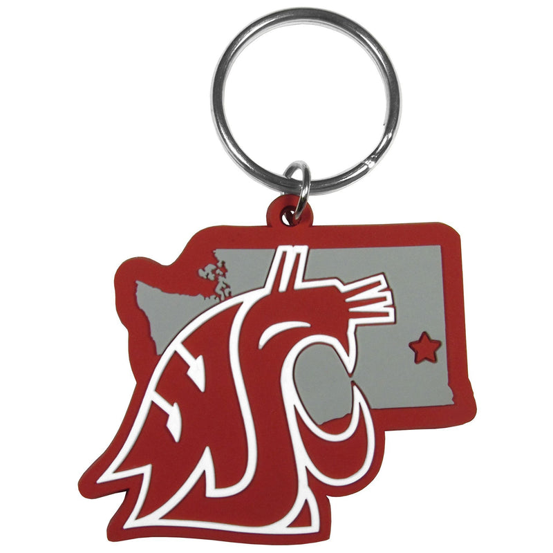 NCAA - Washington St. Cougars Home State Flexi Key Chain-Key Chains,College Key Chains,College Home State Flexi Key Chains-JadeMoghul Inc.