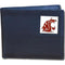 NCAA - Washington St. Cougars Leather Bi-fold Wallet Packaged in Gift Box-Wallets & Checkbook Covers,Bi-fold Wallets,Gift Box Packaging,College Bi-fold Wallets-JadeMoghul Inc.