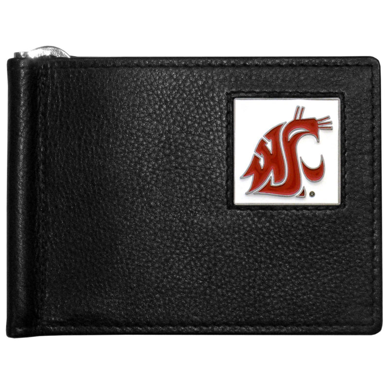 NCAA - Washington St. Cougars Leather Bill Clip Wallet-Wallets & Checkbook Covers,College Wallets,Washington St. Cougars Wallets-JadeMoghul Inc.
