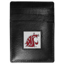 NCAA - Washington St. Cougars Leather Money Clip/Cardholder Packaged in Gift Box-Wallets & Checkbook Covers,Money Clip/Cardholders,Gift Box Packaging,College Money Clip/Cardholders-JadeMoghul Inc.
