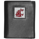 NCAA - Washington St. Cougars Leather Tri-fold Wallet-Wallets & Checkbook Covers,Tri-fold Wallets,Tri-fold Wallets,College Tri-fold Wallets-JadeMoghul Inc.