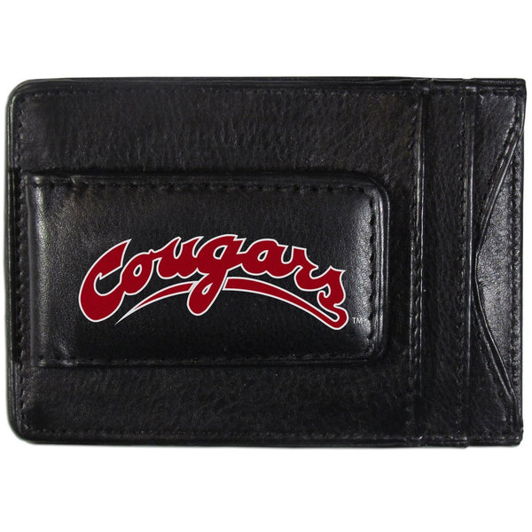 NCAA - Washington St. Cougars Logo Leather Cash and Cardholder-Wallets & Checkbook Covers,College Wallets,Washington St. Cougars Wallets-JadeMoghul Inc.