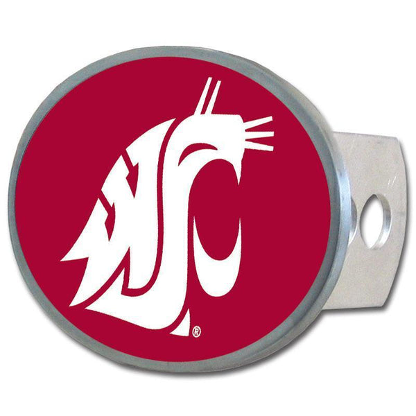 NCAA - Washington St. Cougars Oval Metal Hitch Cover Class II and III-Automotive Accessories,Hitch Covers,Oval Metal Hitch Covers Class III,College Oval Metal Hitch Covers Class III-JadeMoghul Inc.