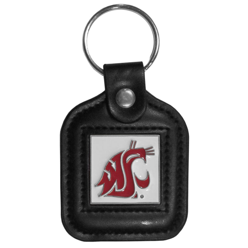 NCAA - Washington St. Cougars Square Leatherette Key Chain-Key Chains,Leatherette Key Chains,College Leatherette Key Chains-JadeMoghul Inc.