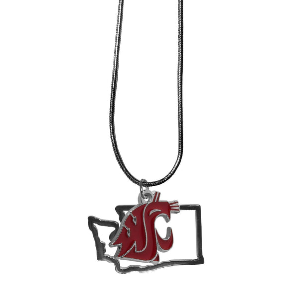 NCAA - Washington St. Cougars State Charm Necklace-Jewelry & Accessories,College Jewelry,Washington St. Cougars Jewelry-JadeMoghul Inc.