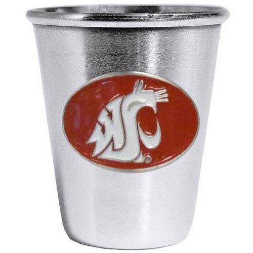 NCAA - Washington St. Cougars Steel Shot Glass-Beverage Ware,Shot Glasses,Steel Glasses,College Steel Glasses-JadeMoghul Inc.