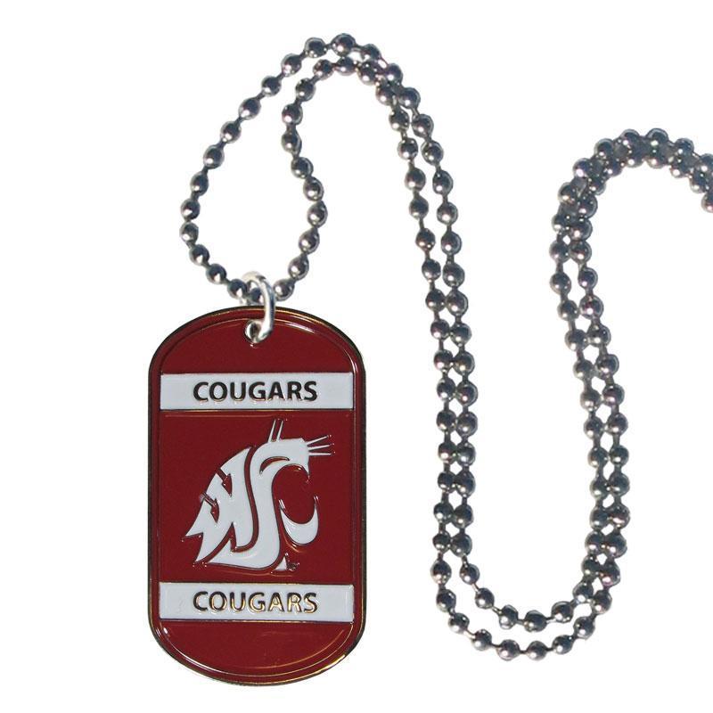 NCAA - Washington St. Cougars Tag Necklace-Jewelry & Accessories,Necklaces,Tag Necklaces,College Tag Necklaces-JadeMoghul Inc.