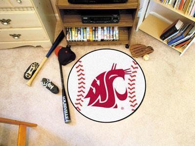 Round Rugs NCAA Washington State Baseball Mat 27" diameter