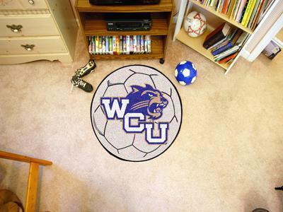 Round Indoor Outdoor Rugs NCAA Western Carolina Soccer Ball 27" diameter