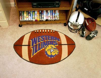 Round Rug in Living Room NCAA Western Illinois Football Ball Rug 20.5"x32.5"