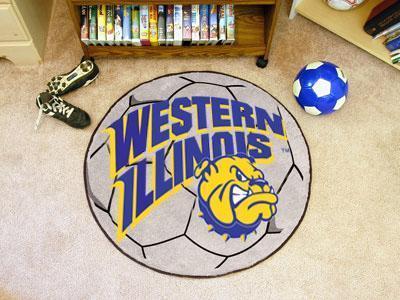 Round Entry Rugs NCAA Western Illinois Soccer Ball 27" diameter