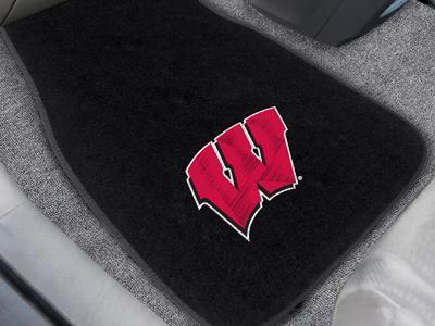 Weather Car Mats NCAA Wisconsin 2-pc Embroidered Front Car Mats 18"x27"