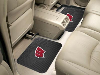 Rubber Floor Mats NCAA Wisconsin 2-pc Utility Car Mat 14"x17"