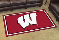 4x6 Rug NCAA Wisconsin 4'x6' Plush Rug