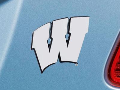 Logo Mats NCAA Wisconsin Auto Emblem 3"x3.2"