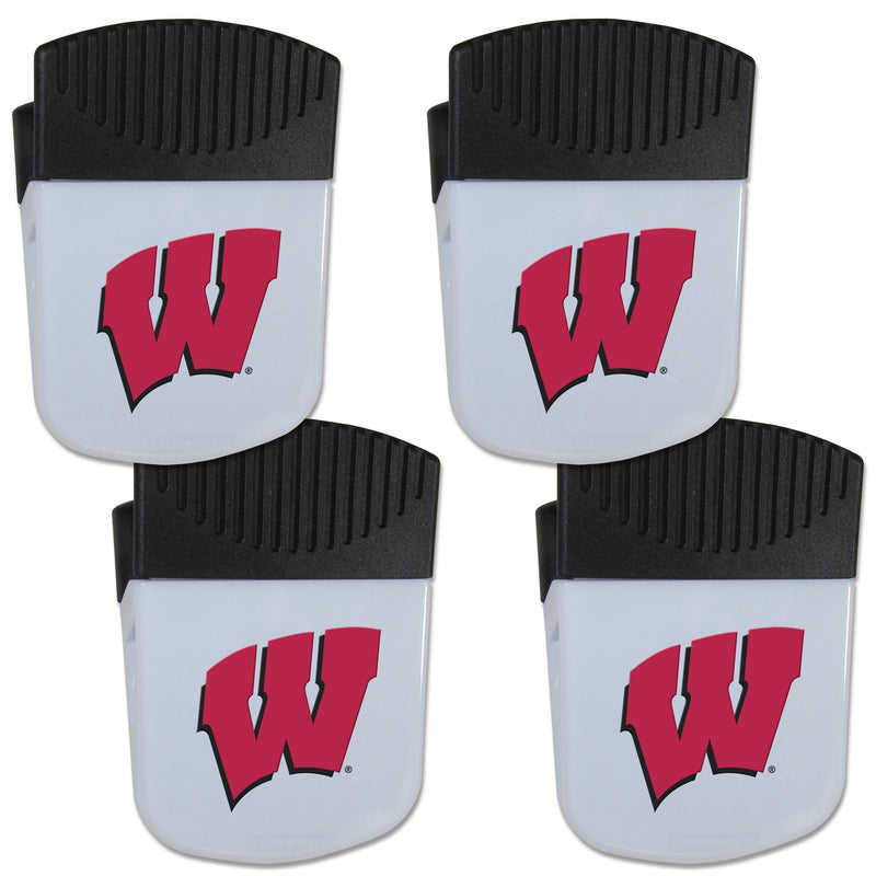 NCAA - Wisconsin Badgers Chip Clip Magnet with Bottle Opener, 4 pack-Other Cool Stuff,College Other Cool Stuff,Wisconsin Badgers Other Cool Stuff-JadeMoghul Inc.