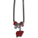 NCAA - Wisconsin Badgers Euro Bead Necklace-Jewelry & Accessories,Necklaces,Euro Bead Necklaces,College Euro Bead Necklaces-JadeMoghul Inc.