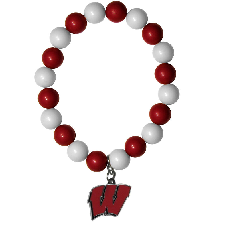 NCAA - Wisconsin Badgers Fan Bead Bracelet-Jewelry & Accessories,Bracelets,Fan Bead Bracelets,College Fan Bead Bracelets-JadeMoghul Inc.