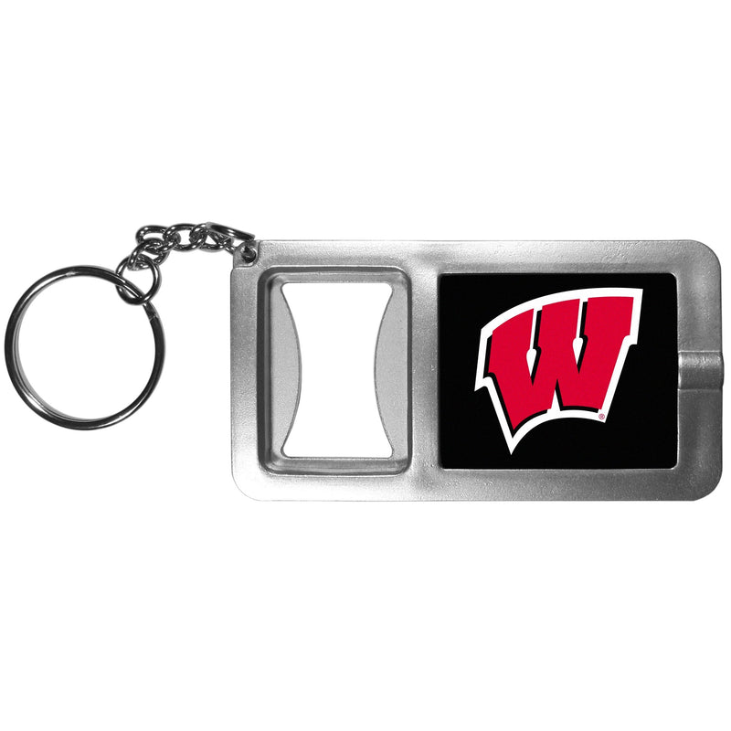 NCAA - Wisconsin Badgers Flashlight Key Chain with Bottle Opener-Key Chains,Flashlight Key Chain With Bottle Opener,College Flashlight Key Chain With Bottle Opener-JadeMoghul Inc.