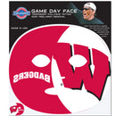 NCAA - Wisconsin Badgers Game Face Temporary Tattoo-Tailgating & BBQ Accessories,Game Day Face Temporary Tattoos,College Game Day Faces-JadeMoghul Inc.