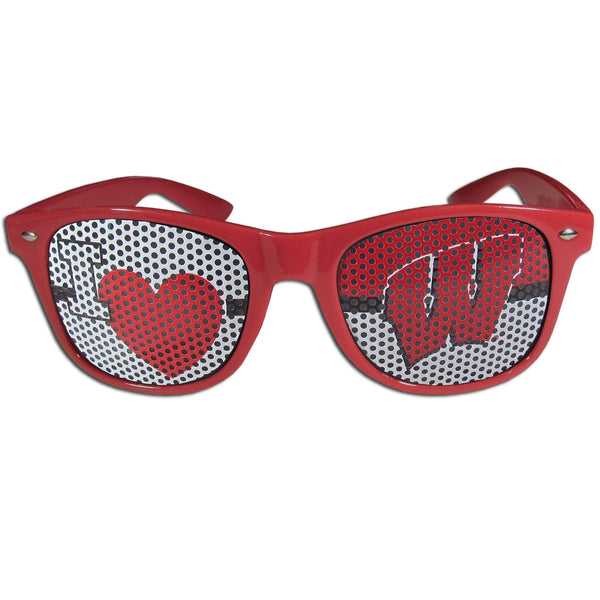 NCAA - Wisconsin Badgers I Heart Game Day Shades-Sunglasses, Eyewear & Accessories,Sunglasses,Game Day Shades,I Heart Game Day Shades,College I Heart Game Day Shades-JadeMoghul Inc.