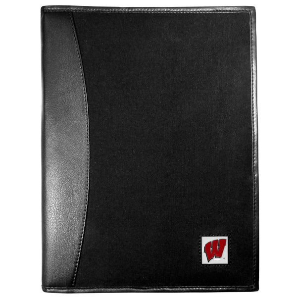 NCAA - Wisconsin Badgers Leather and Canvas Padfolio-Other Cool Stuff,Portfolios,College Embossed Logo-JadeMoghul Inc.