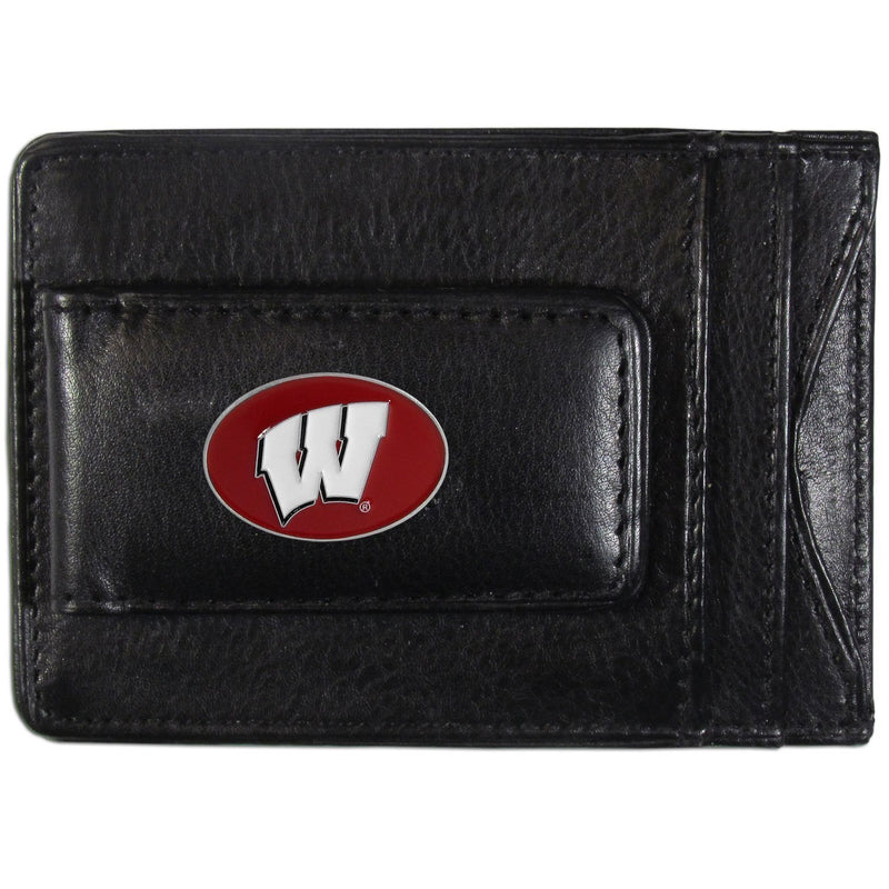 NCAA - Wisconsin Badgers Leather Cash & Cardholder-Wallets & Checkbook Covers,Cash & Cardholders,College Cash & Cardholders-JadeMoghul Inc.