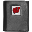 NCAA - Wisconsin Badgers Leather Tri-fold Wallet-Wallets & Checkbook Covers,Tri-fold Wallets,Tri-fold Wallets,College Tri-fold Wallets-JadeMoghul Inc.