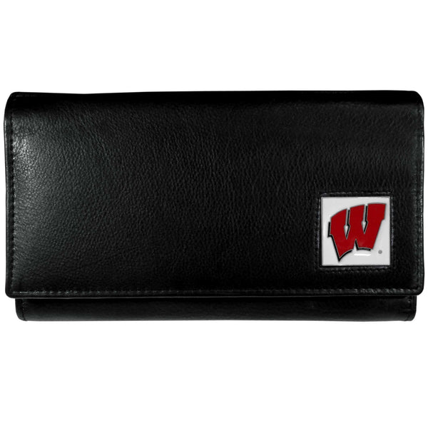 NCAA - Wisconsin Badgers Leather Women's Wallet-Wallets & Checkbook Covers,Women's Wallets,College Women's Wallets-JadeMoghul Inc.