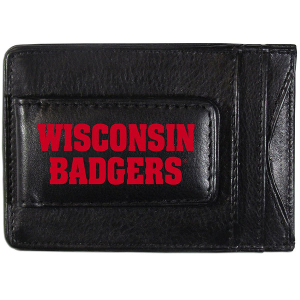 NCAA - Wisconsin Badgers Logo Leather Cash and Cardholder-Wallets & Checkbook Covers,College Wallets,Wisconsin Badgers Wallets-JadeMoghul Inc.