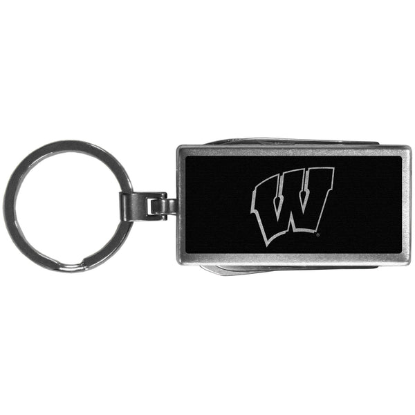 NCAA - Wisconsin Badgers Multi-tool Key Chain, Black-Key Chains,College Key Chains,Wisconsin Badgers Key Chains-JadeMoghul Inc.