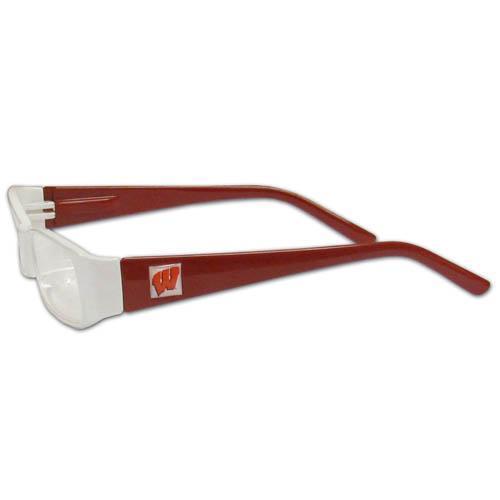 NCAA - Wisconsin Badgers Reading Glasses +2.25-Sunglasses, Eyewear & Accessories,Reading Glasses,Colored Frames, Power 2.25,College Power 2.25-JadeMoghul Inc.