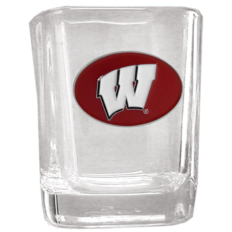 NCAA - Wisconsin Badgers Square Shot Glass-Beverage Ware,Shot Glasses,Square Shot Glasses,College Square Shot Glasses-JadeMoghul Inc.