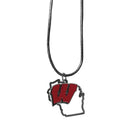 NCAA - Wisconsin Badgers State Charm Necklace-Jewelry & Accessories,Necklaces,State Charm Necklaces,College State Charm Necklaces-JadeMoghul Inc.