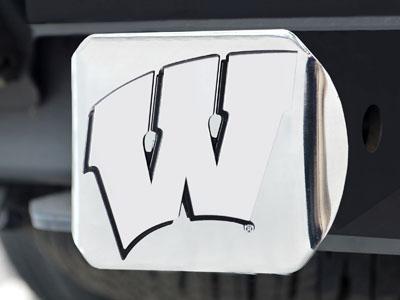 Tow Hitch Covers NCAA Wisconsin Chrome Hitch Cover 4 1/2"x3 3/8"