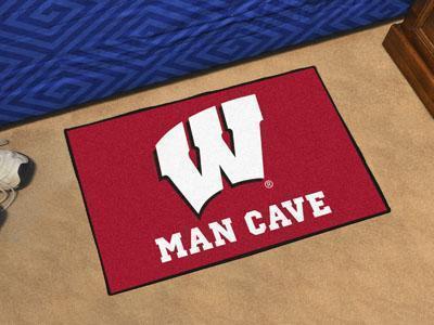 Indoor Outdoor Rugs NCAA Wisconsin Man Cave Starter Rug 19"x30"