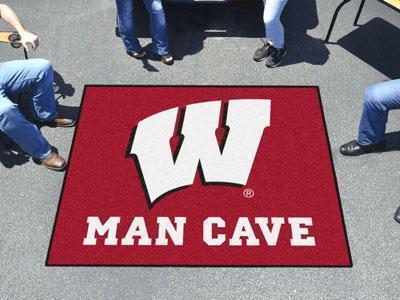 Grill Mat NCAA Wisconsin Man Cave Tailgater Rug 5'x6'