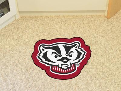 Custom Rugs NCAA Wisconsin Mascot Custom Shape Mat