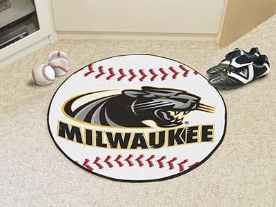 Round Rugs NCAA Wisconsin-Milwaukee Baseball Mat 27" diameter