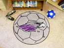 Small Round Rugs NCAA Wisconsin-Whitewater Soccer Ball 27" diameter