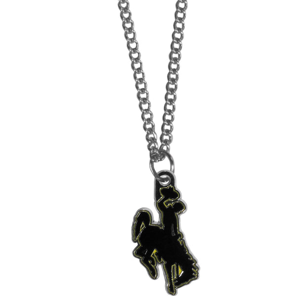 NCAA - Wyoming Cowboy Chain Necklace with Small Charm-Jewelry & Accessories,Necklaces,Chain Necklaces,College Chain Necklaces-JadeMoghul Inc.