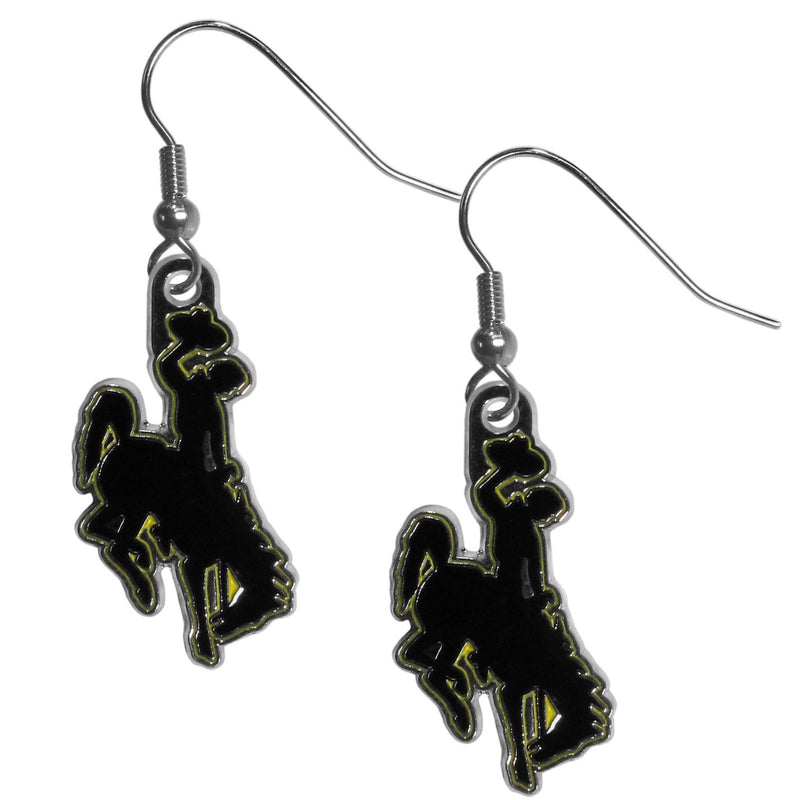 NCAA - Wyoming Cowboy Chrome Dangle Earrings-Jewelry & Accessories,Earrings,Dangle Earrings,Dangle Earrings,College Dangle Earrings-JadeMoghul Inc.