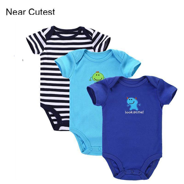 Near Cutest 3pcs/lot 2017 Baby Boys Girls Clothes Infant Clothes Animal 100% Cotton Newborn Baby Rompers Baby Clothing Set-Baby Romper-3M-JadeMoghul Inc.