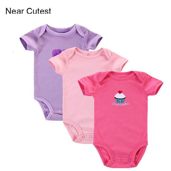 Near Cutest 3pcs/lot BABY BODYSUITS 2017 Summer 100% Cotton Body Bebe Baby Clothing Jumpsuit Printed Baby Boy Girl Bodysuits-Baby Bodysuits-3M-JadeMoghul Inc.